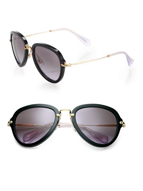 miu miu teardrop 53mm aviator sunglasses